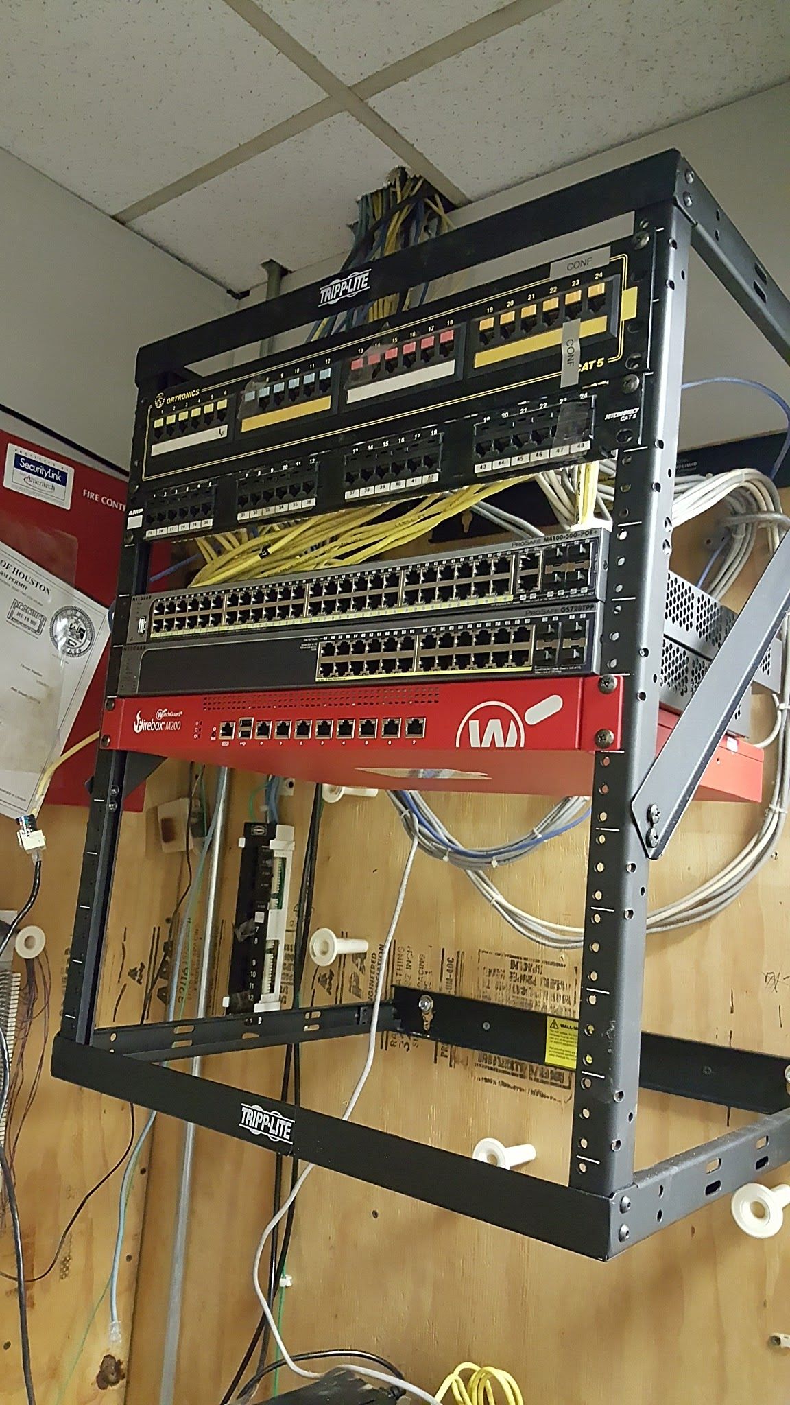 Network Wall Rack Watchguard m300 Netgear Switches